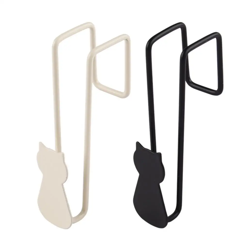 over the Door Hooks Iron Cat Design Sturdy Coat Hanger Organizer Rack for Living Room Bathroom Entryway Storage Solution view 2