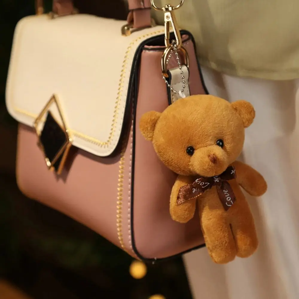 Kawaii Stuffed Animals Bag Pendant Animal Dolls Keyring Soft Toy Bear Plush Toy Plush Pendant Tie Bear Doll Bear Plush Keychain