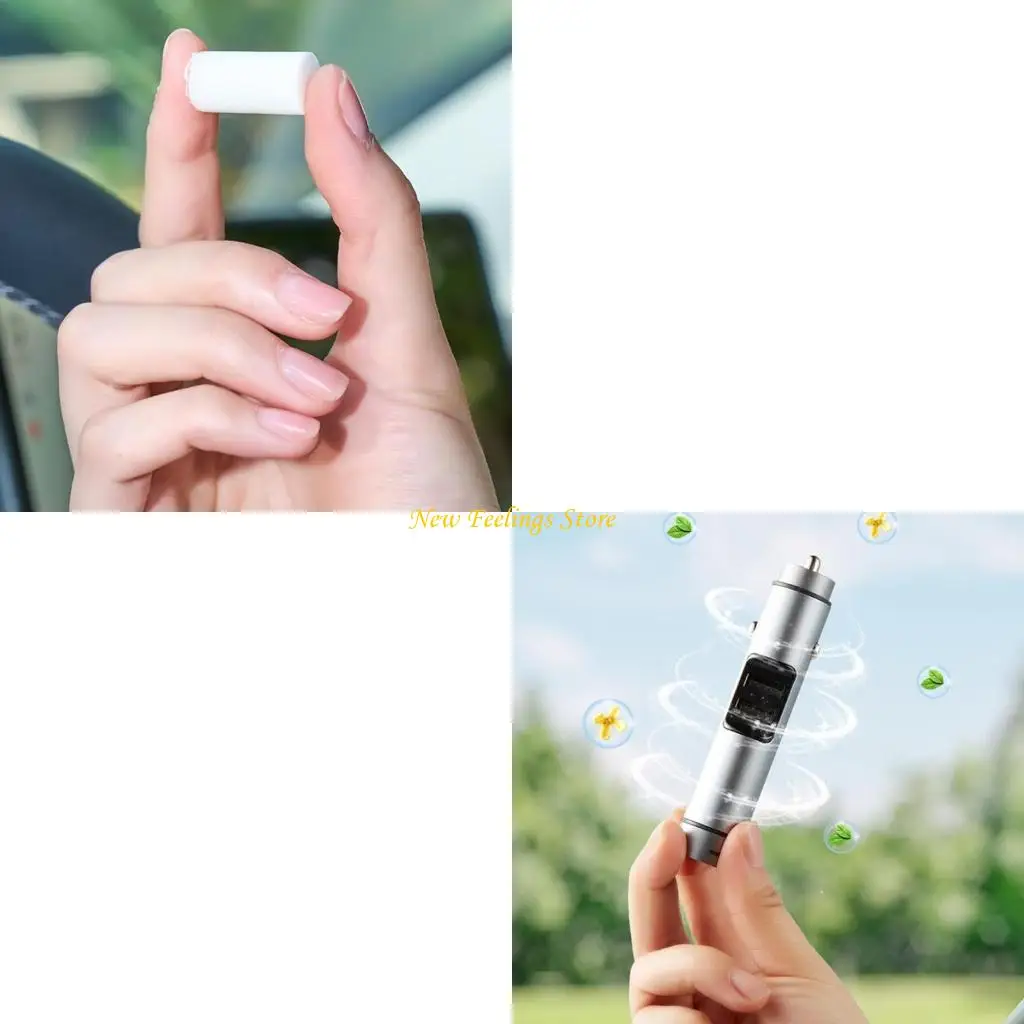 J6BF UpgradesAluminum Car Diffuser Double USB Car Charges Innovative Car Air Freshener