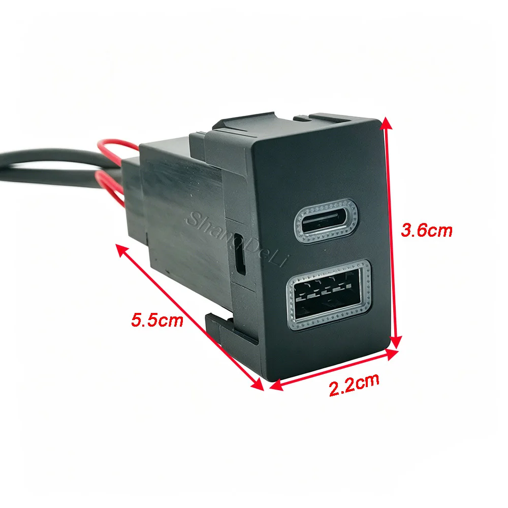 White Led Light Fit for New Honda Accord Civic City Dual Charge Outlet Power Adapter PD QC3.0 USB Car Charger Socket For HRV CRV view 2