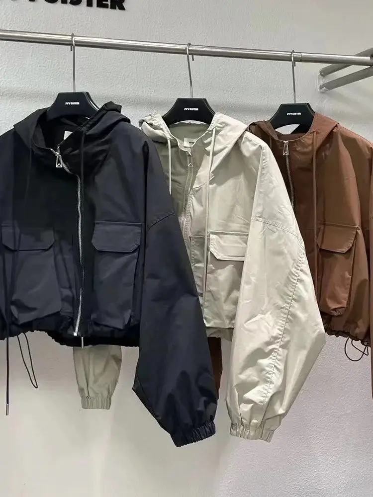 

Faionable ort Jaet Women's Spring Autumn New Sle Artistic Loose Fit Long Sve Coat with Hat Regular Length Straight...