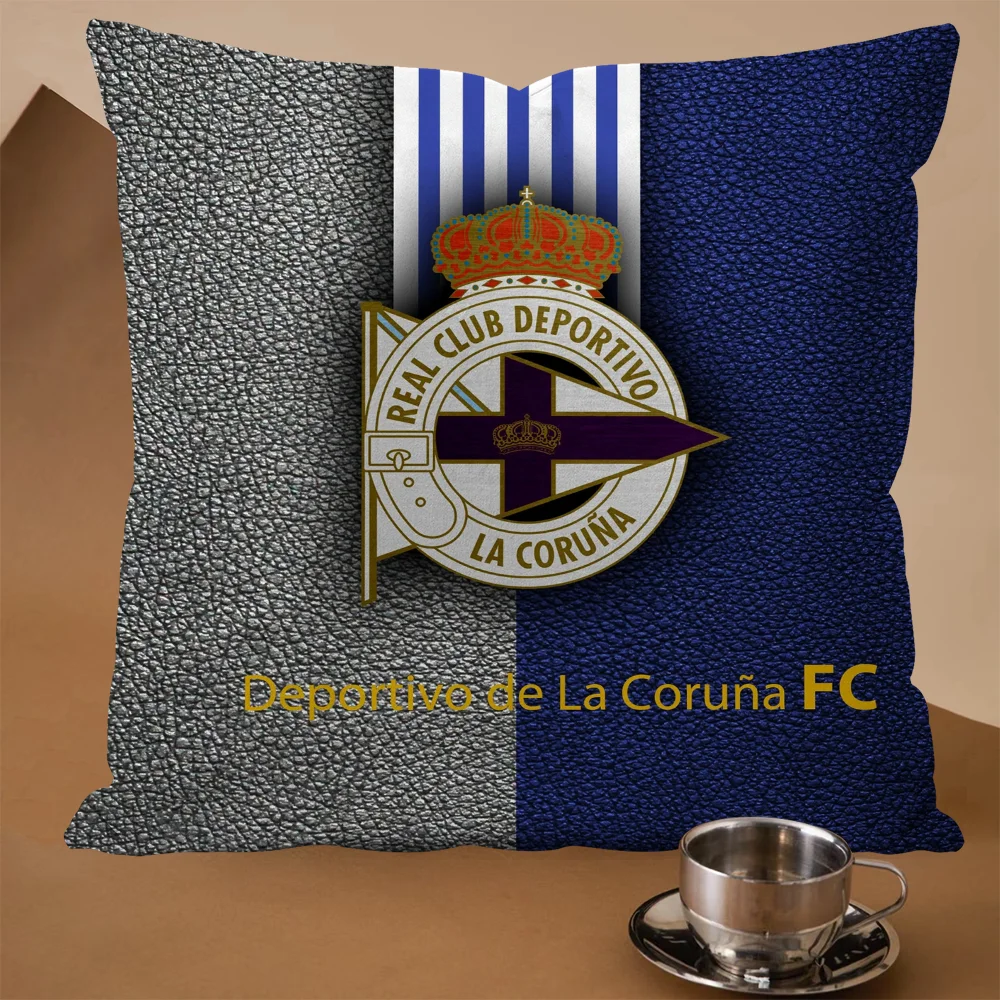 Home and Decoration Cushions Pillow Cases  Deportivo De La Coruna Silk Pillowcase 100% Luxury Cushion Cover Ornamental Pillows