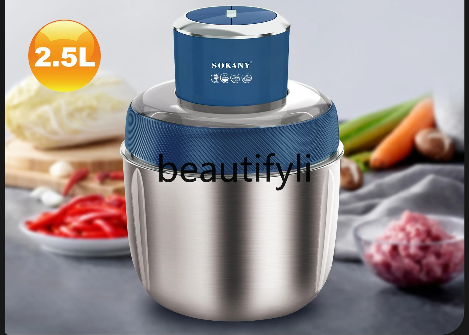 Meat Grinder Household Electric Multi-Functional Stainless Steel Mixer