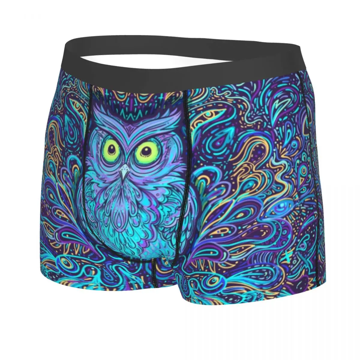 Custom Owl Mandala Underwear Men Stretch Animal Boxer Briefs Shorts Panties Soft Underpants For Homme