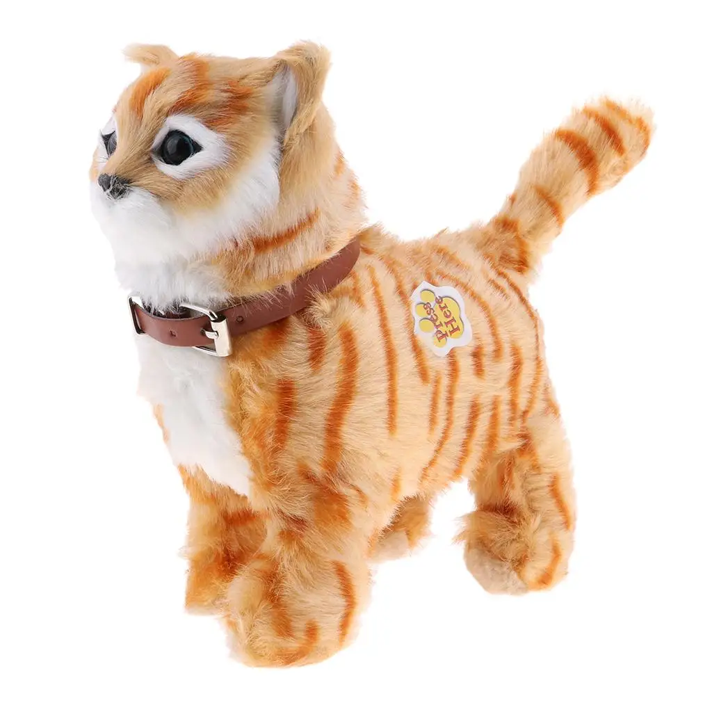 Electronic Plush Cat Toys Stuffed Toys Walking Cat Meow Toys Kids Children Animal Toy Birthday Gift Home Office Decoration