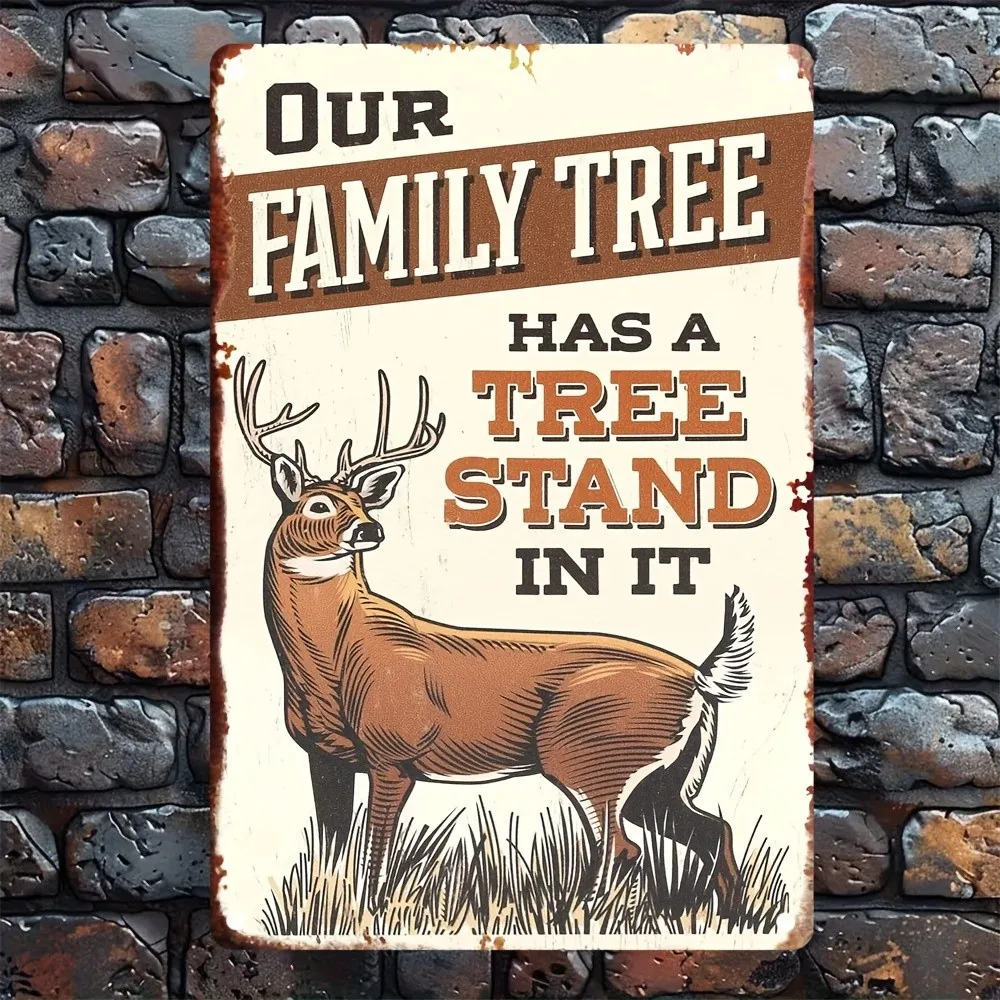 Vintage Aluminum Deer Hunting Wood Tin Metal Signs Home Décor 8x12