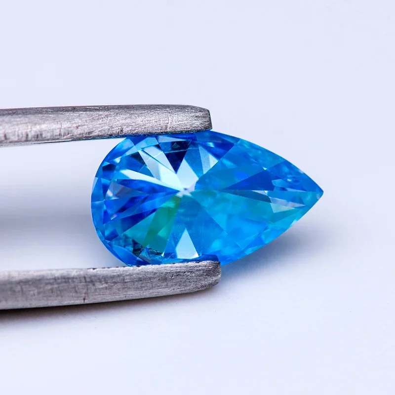 NEUER Moissanit-Lose-Stein in Eisblauem Farbton, Birnenförmiger Schliff, Laborgezüchteter Diamant, Hochwertige Materialien für die Schmuckherstellung, Inklusive Zertifikat – Detail 5