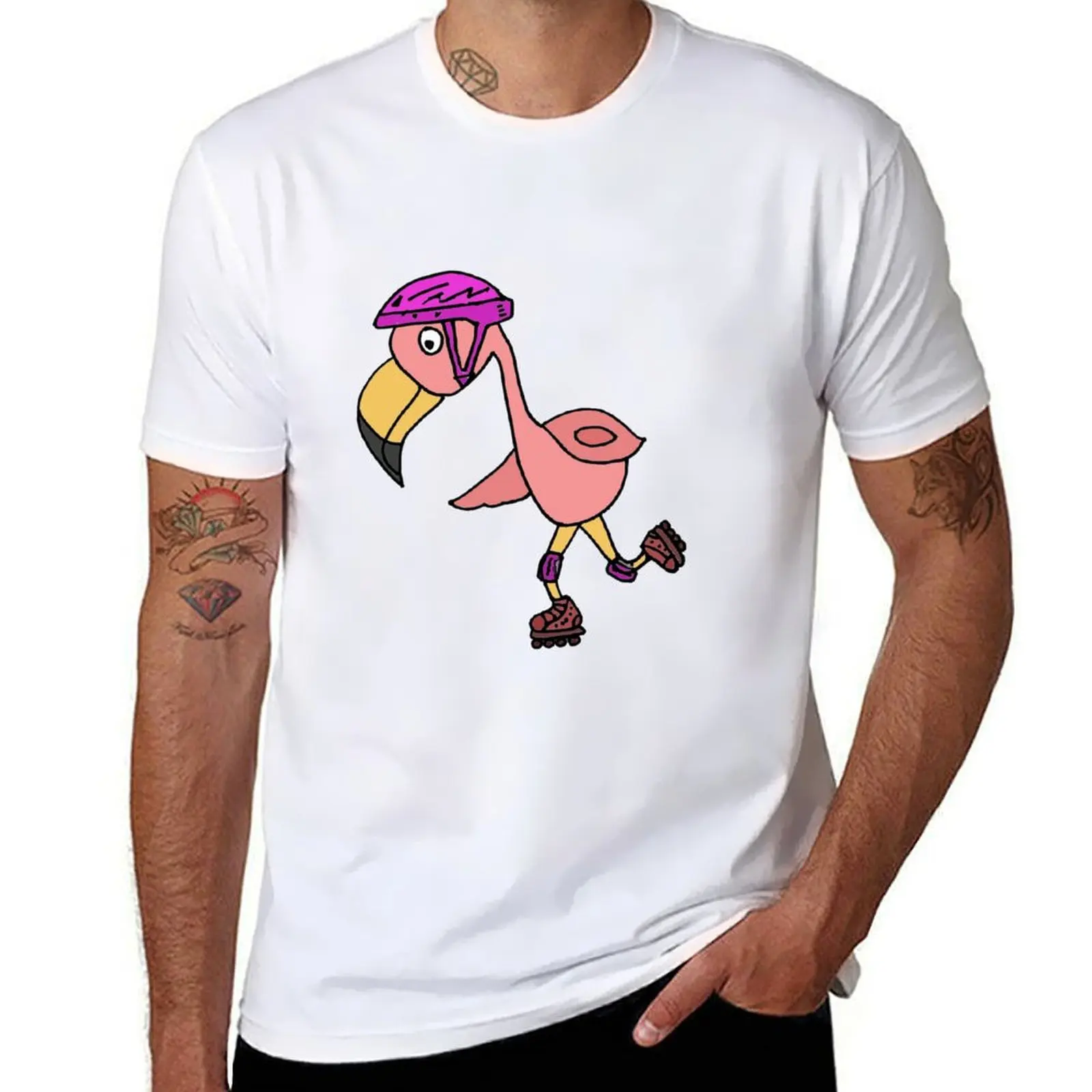 

for shirt graphic man shirt funny Cool Rollerblading Flamingo man t t T-Shirt shirts custom t print for
