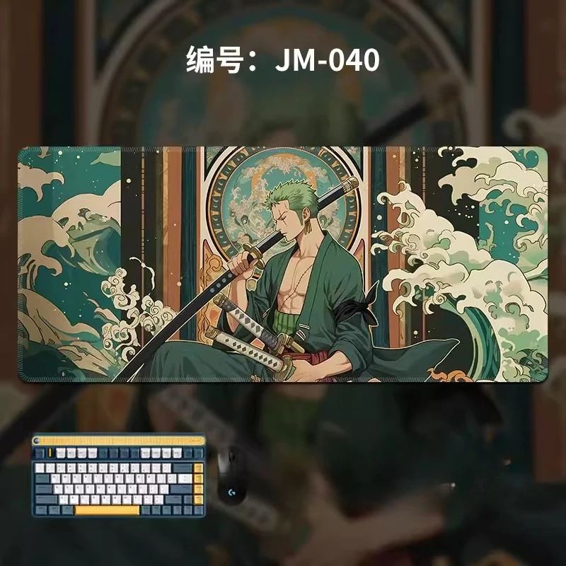 Office Waterproof Stain Resistant Keyboard Pad Anime ONE PIECE Leather Mouse Pad Boy Roronoa Zoro Large Size Gaming Keyboard Pad