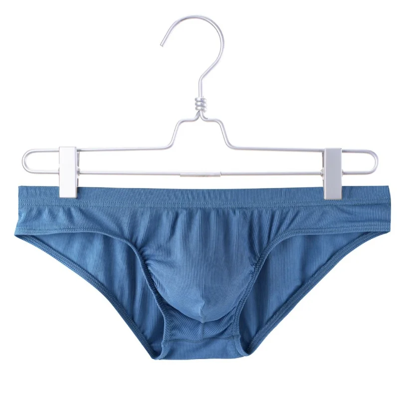 

Men's Sexy Ribbed Briefs Thong Low-Rise Thin Breathable U Convex Pouch Lingerie High Elastic Underpants Bikini Slip Homme