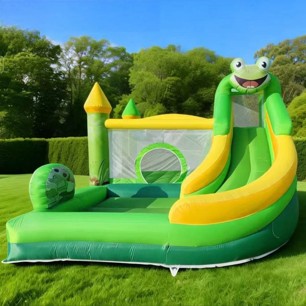 Outdoor Cartoon Green Frog Theme Inflatable Castle Children's Indoor Naughty Castle 3x3x2.4m Suitable for Children