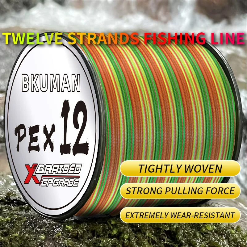 

12-strand PE line, high strength and wear-resistant, suitable for seawater and freshwater, ideal for long-distance casting.