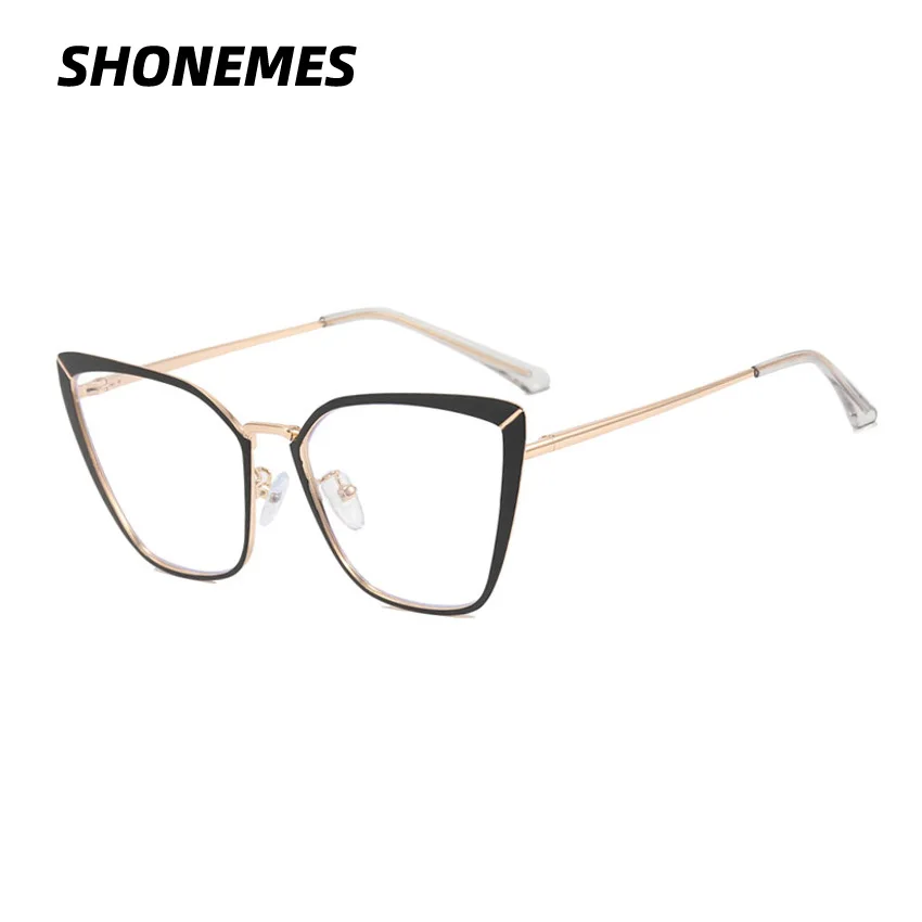 

SHONEMES Oversized Anti Blue Light Cat Eye Glasses Frame Women Retro Design Big Eyewear Frames for Computer Reading Work