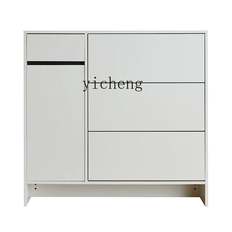 

ZZTQH tipping bucket shoe cabinet household ultra-thin space-saving large-capacity entrance cabinet simple solid wood locker