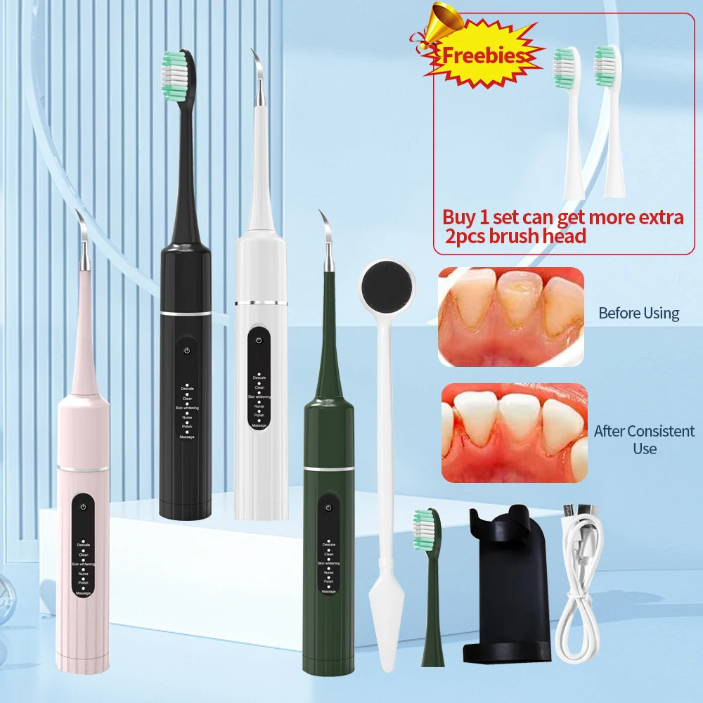 Electric Teeth Whitening Calculus Scaler Plaque Removal High Frequency Sonic Teeth Cleaner