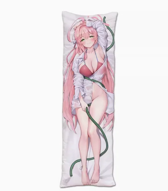 일본 애니메이션 블루 아카이브 우라와 하나코 섹시한 다키마쿠라 포옹 바디 베개 케이스 커버, 베갯잇 쿠션 침구 선물 MMXW