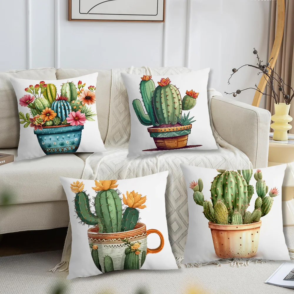 Minimalist cactus pattern cushion cover For Pillow Printing Sofa Decoration Home Car Room Coffee Shop Office Nordic Simplicity
