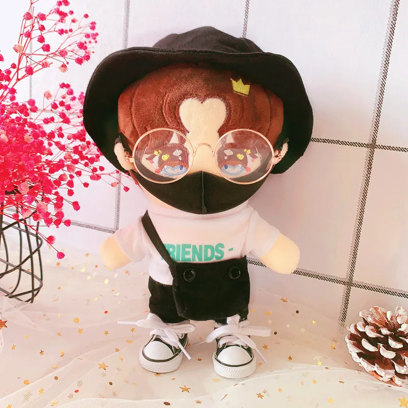 

20cm Doll Clothes White T-shirt Hoodies Pants Cardigan Outfit Kpop Skz Plush Toys Accessories Fans Gift Free Shipping Items