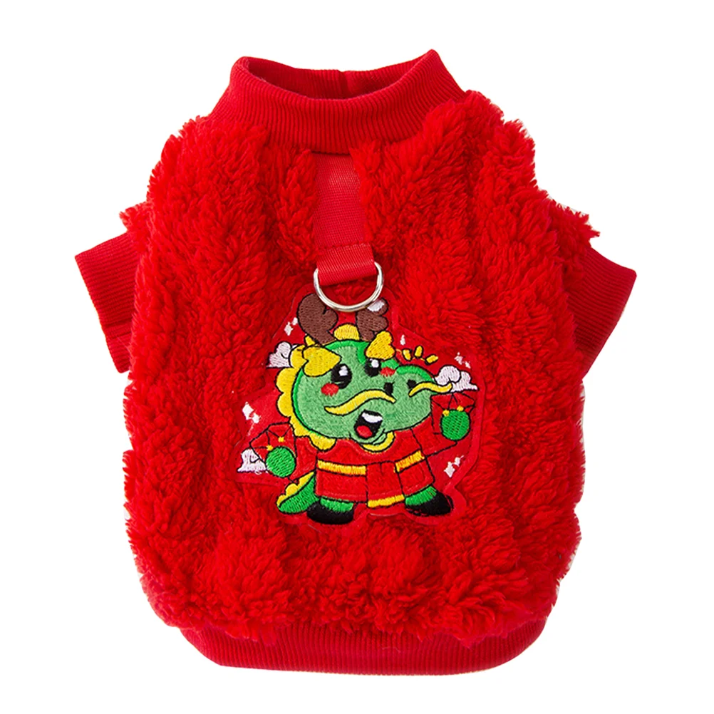 

Pet Clothes Warm Puppy Costume New Year Red Small Size Dog Coat Garment Comfortable Pet Clothing Thermal