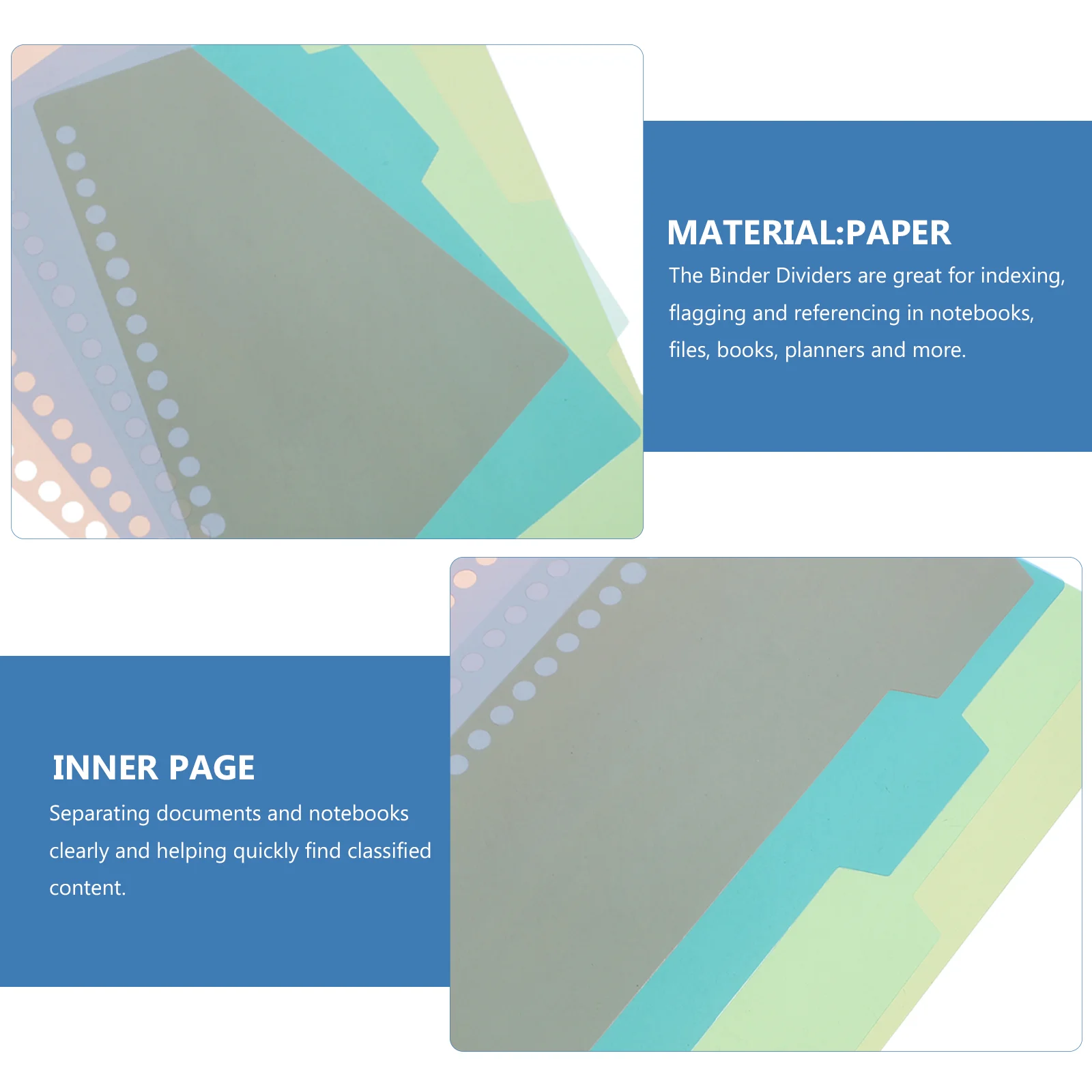 32 Pcs File Tab Divider Category Index Page Labels Coil Book Paper Dividers Tabs Binder