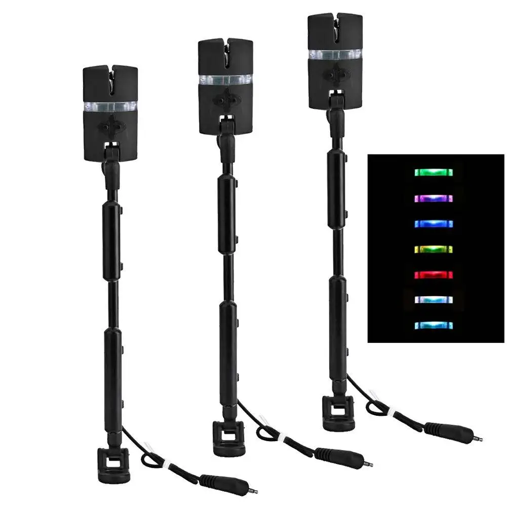 3 шт. приглушаемая регулируемая вспышка жесткая Удочка Wiggler рыболовная сигнализация в сборе 7 цветов индикатор рокер свингер рыболовные изделия