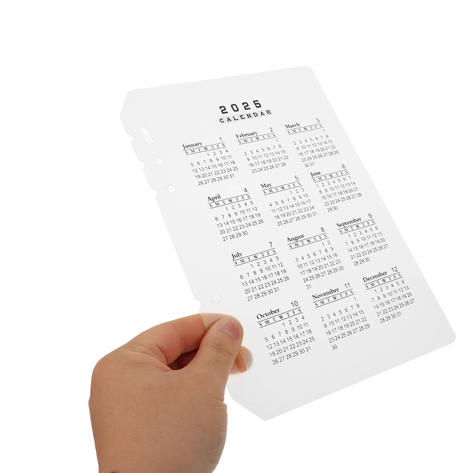

4pcs A5 Notebook Separator 2025 Calendar Binder Dividers Transparent Waterproof Planner Inserts Detachable for Daily