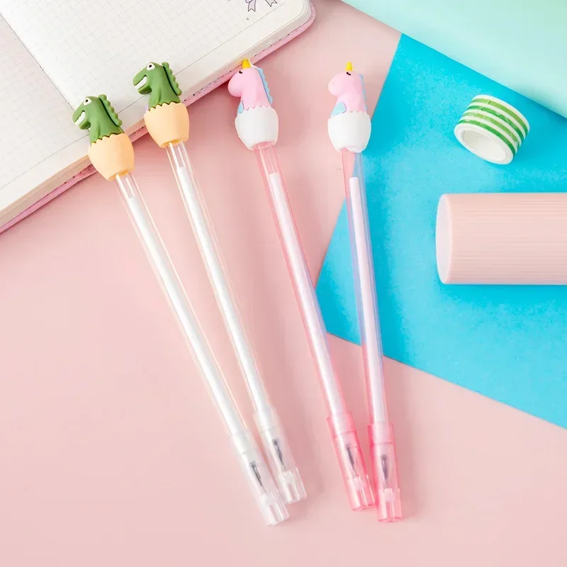 A New Korean Creative Transparent Rod Eggshell Small Dinosaur Neutral Pen Student Neutral Pen Stationery Wholesale Manufacturer