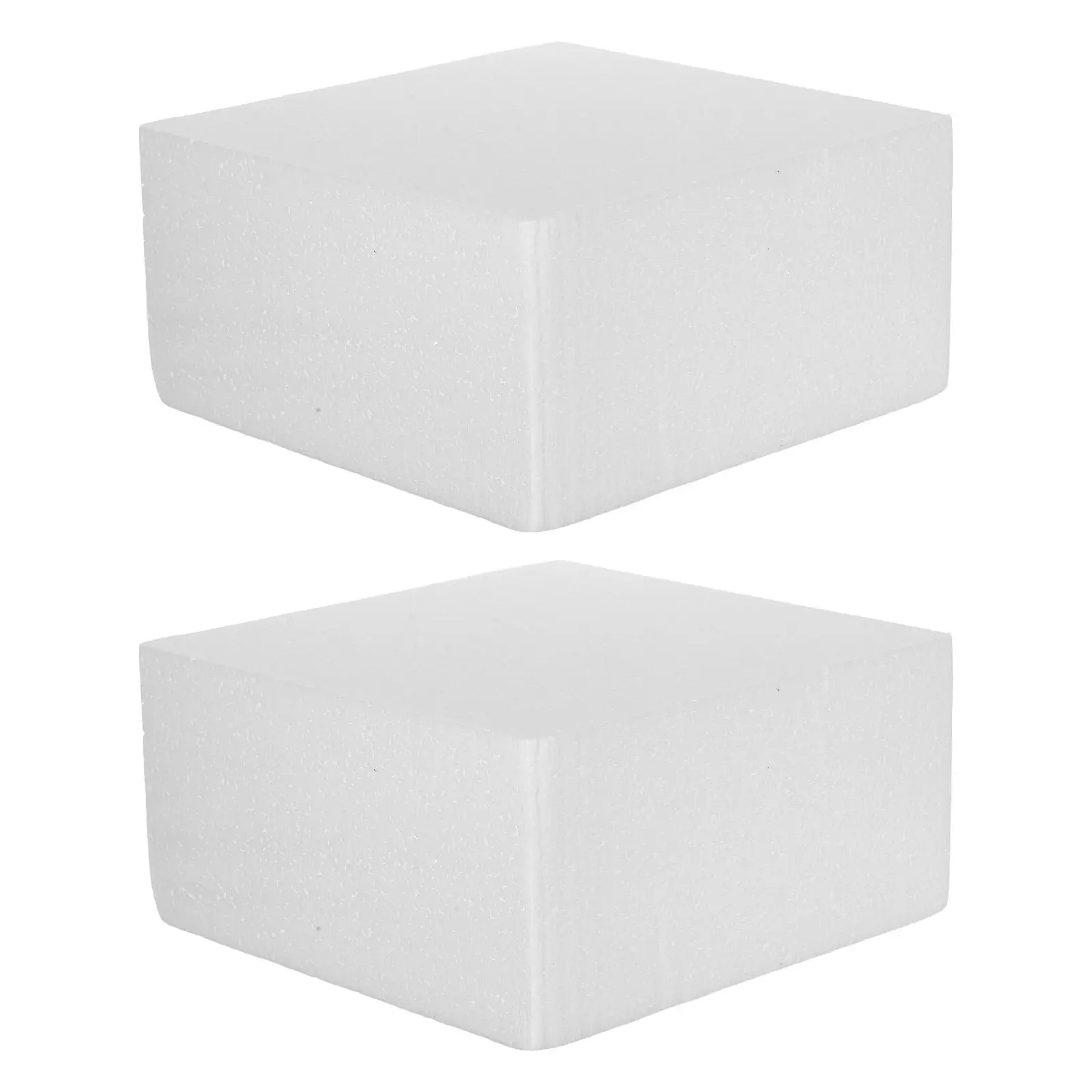 2Pcs Square Cake Dummy Lightweight Foams Blocks Standard 6Inch Practice Baking Prop for Fondant Cream Decorating Display Cake