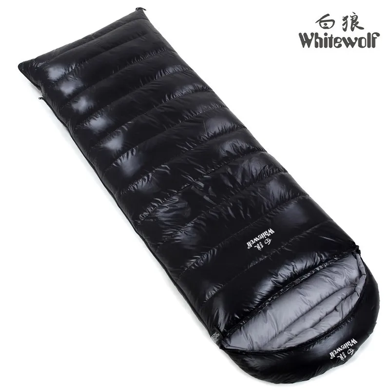 Single Person (180+30)*80CM White Goose Down 2500g/3000g Filling Outdoor Camping Winter Warm Sleeping Bag Slaapzak Śpiwór