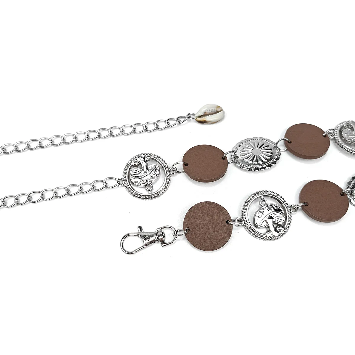 سلسلة خصر معدنية للنساء على الطراز الغربي تصميم فريد من نوعه حزام إحساس ريترو يشعر بصور صغير سلسلة سراويل