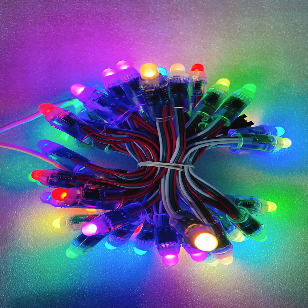 

500-1000pcs DC5V 12mm WS2811 IC Full Color Pixel LED Module Light Input IP68 Waterproof RGB Color Digital LED Pixel Light or Kit
