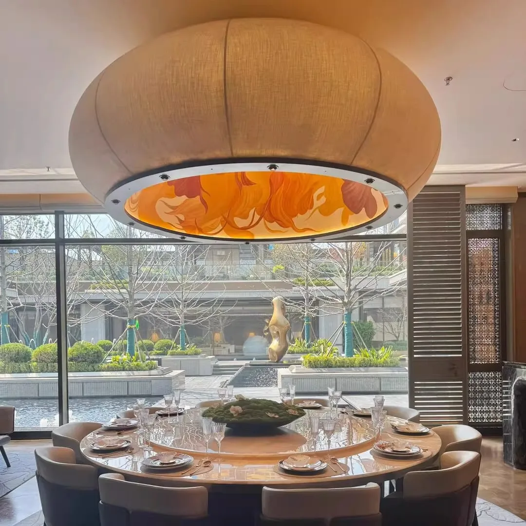 Новый китайский стиль окрашенный вестибюль отеля FRP клуб ресторан отель кейтеринг частная комната выставочный зал круглый