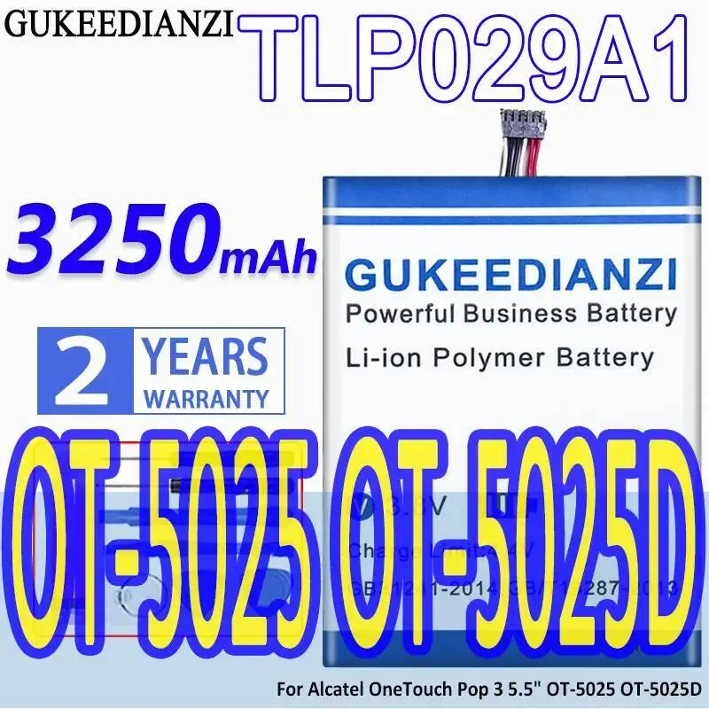 

Premium Replacement 3250Mah Mobile Phone Battery TLP029A1 For Alcatel Onetouch Pop 3 5.5" OT-5025 OT-5025D