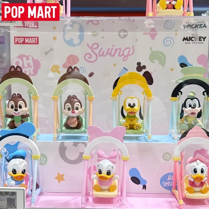 

Hot POP MART Disney Swing Series Blind Box Mystery Box Guess Bag Toys Doll Cute Anime Figure Desktop Ornaments Collection