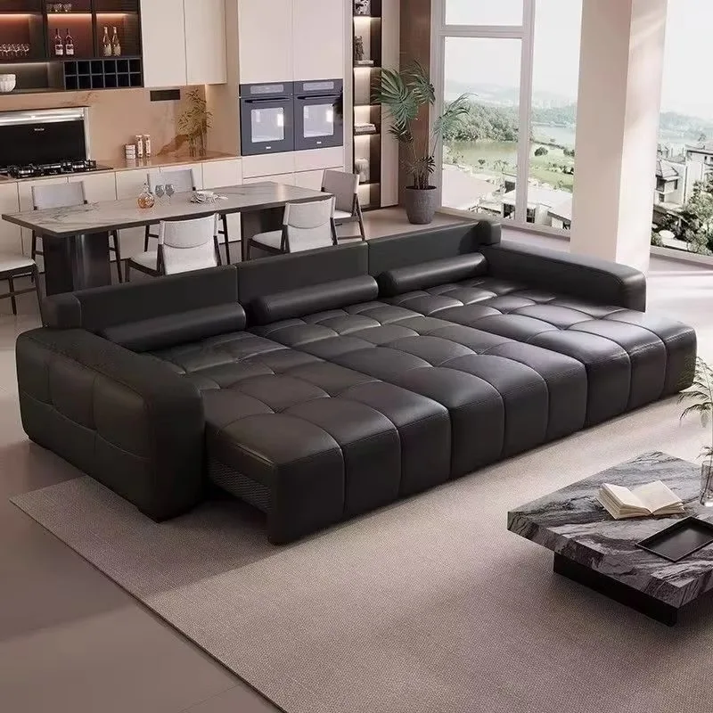 Modern Reclining Recliner Sectional Electric Functional Leather Living Room Italian Extendable Electrical Sofa Bed