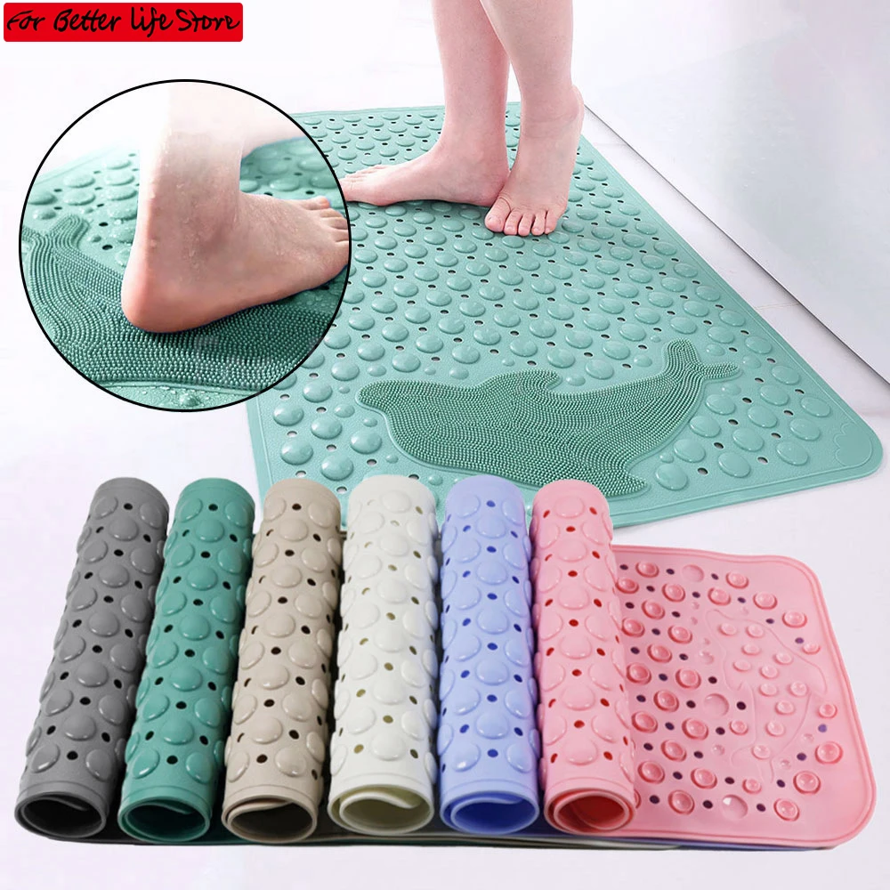 

1piece 200 suction cup anti slip pad PVC shower anti slip foot pad dolphin massage suction cup with drainage hole floor matte