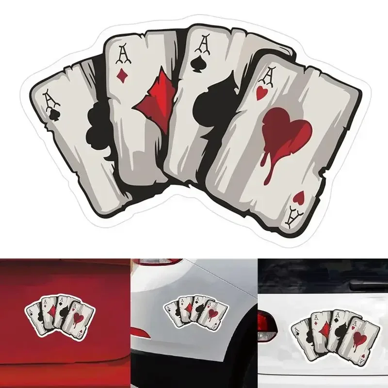 Cartoon Joker Poker Graphics Car Motorcycle Stickers Motorbike Fairing Fuel Tank PVC Playing Cards A Decals Creative Decoration