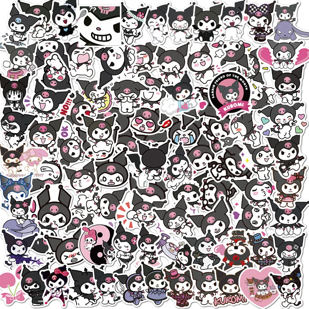 10/30/50/100pcs Cute Anime Kuromi Graffiti Stickers Kawaii Sanrio Cartoon Decals DIY Luggage Diary Phone PVC Classic Toy Sticker