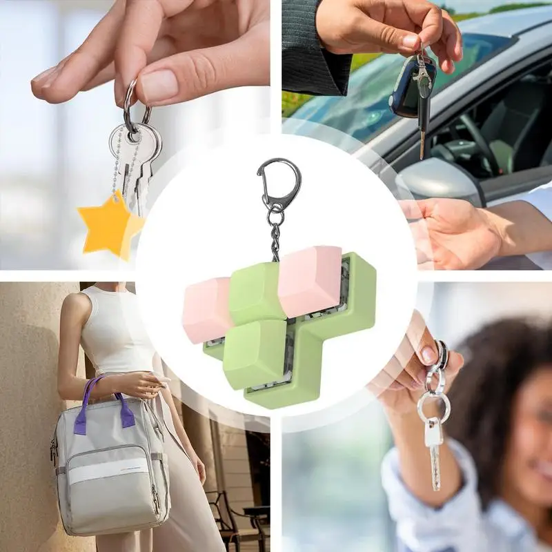 키보드 리모콘 장난감, 4 단추 샤프트 테스터, 편안한 단추 손가락 장난감, 키 체인, 감각 장난감, 남녀공용