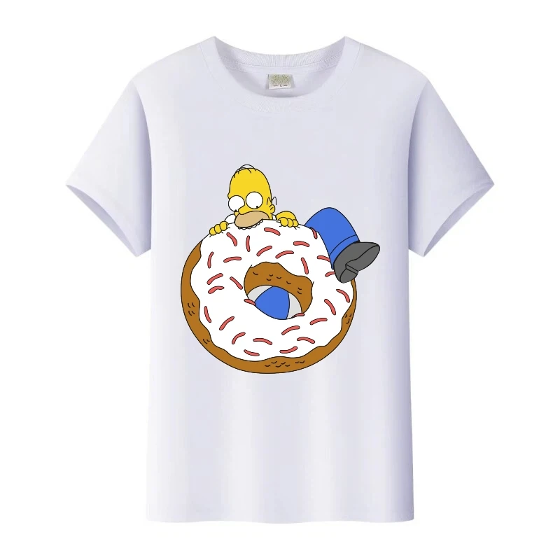 Camiseta informal de manga corta con dibujos de Los Simpson de Disney para mujer, camiseta Unisex de los años 90 con cuello redondo, camisetas holgadas para hombre, camiseta para niña, ropa para niños