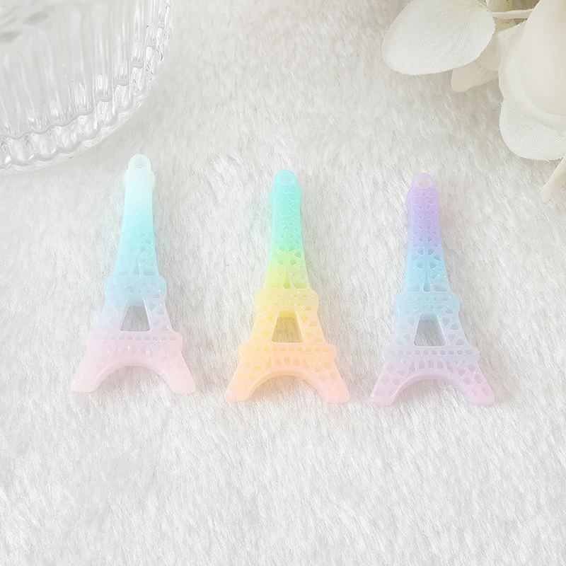 10pcs Mixed  Resin Eiffel Tower  Cabochons Flatback Crafts  for Jewelry Diy Making