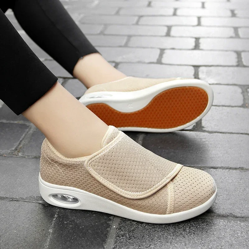 Diabetes Shoes Women for Big Wide Fat Foot Hallux Valgus Bunion Swollen Feet Non-Slip Anti-Skid Air Cushion Plus Big Size 43 44