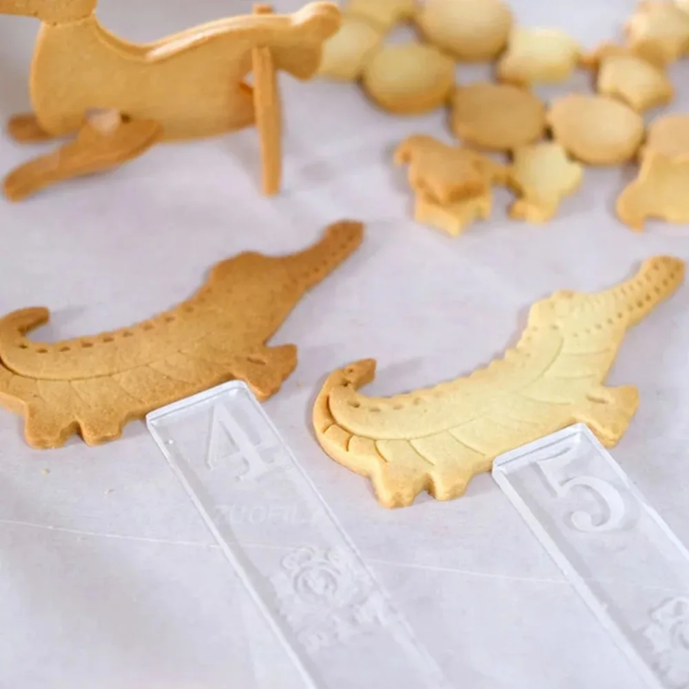 2Pcs Biscuit Cake Rolling Tool Acrylic Balance Ruler Fondant Smoother Thickness Ruler Rolling Pin Guide Stick Baking Accessories