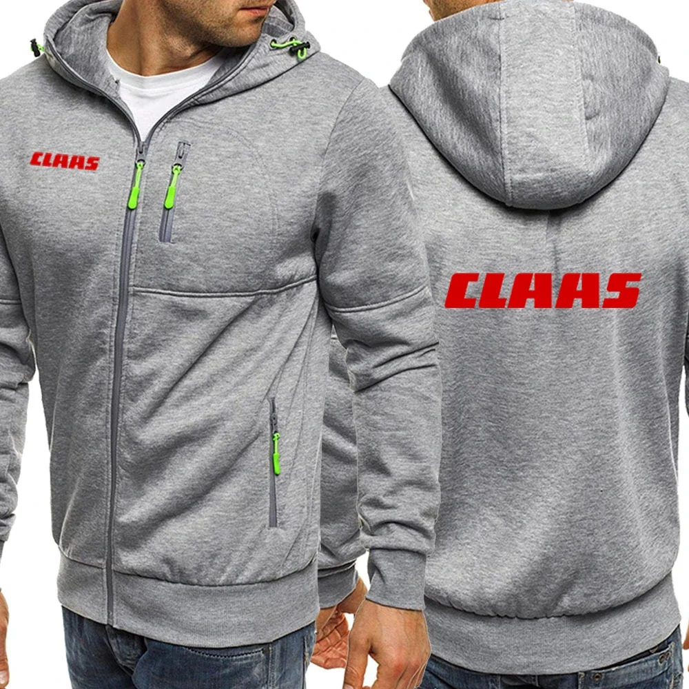 2024 New Men\'s CLAAS Printing Fashion Clothes Fleece Hoodies Spring and Autumn Comfortable Casual Zipper Jackets Sweatshirt Coat