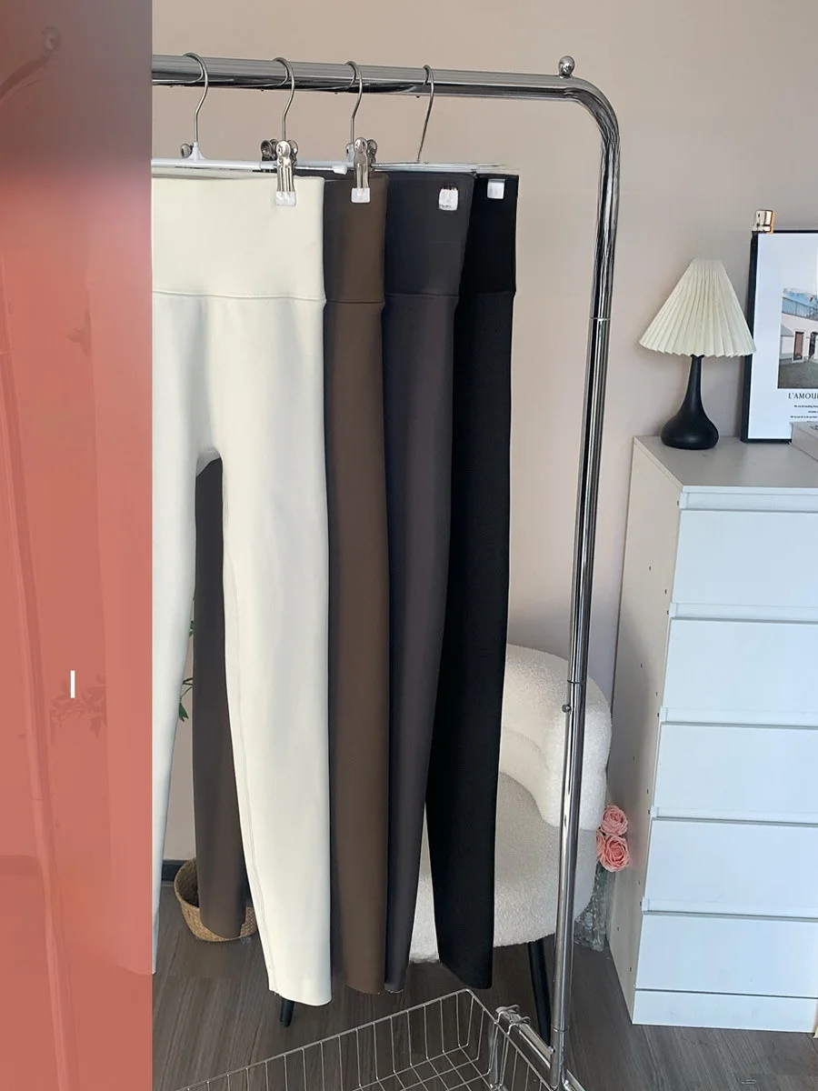 

Zozoa Home Women's Fce Lined arkskin Pants Yoga Trousers Slimming High Waist Butt Lifting Elastic Winter Thermal Pants