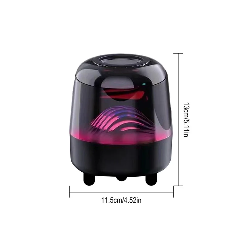 TWS 페어링 기능을 갖춘 LED 멀티컬러 주변 스피커 – 크리스마스 장식을 위한 TF 카드 슬롯이 있는 휴대용 Bluetooth 사운드 시스템