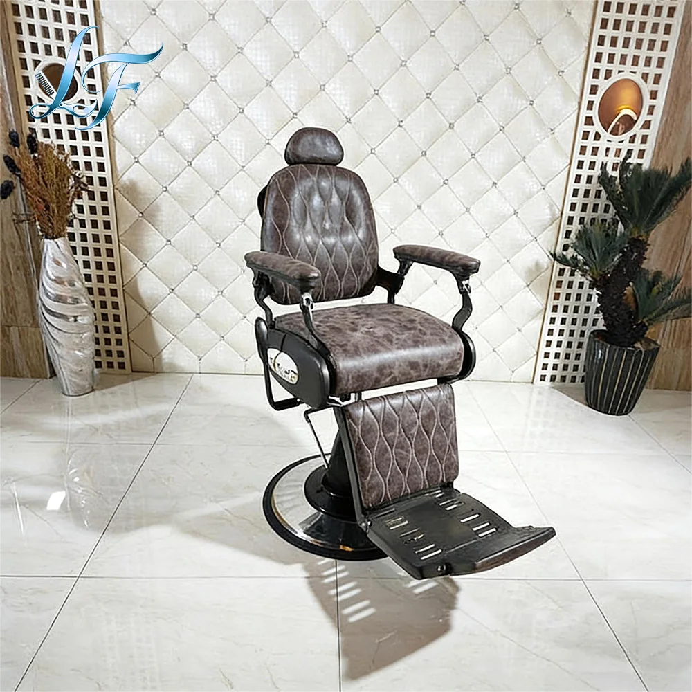 Retro High End Lifting Hair Styling Chair Special For Salon Hair Cutting Perming And Dyeing Use