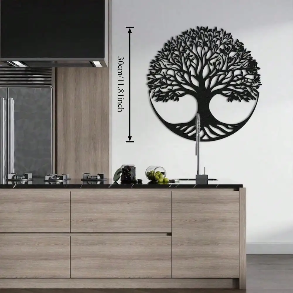 CIFbuy Large Metal Wall Art Tree of Life Iron Hanging Sculpture Rotating Hook Indoor Outdoor Garden Patio Decor Meaningful Gift