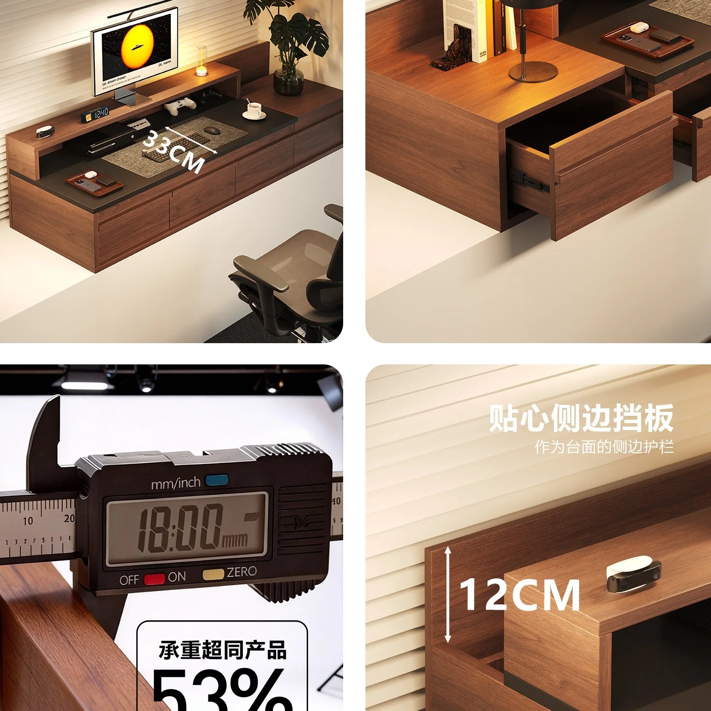 bay bedroom balcony retractable storage integrated computer desk solid wood light luxury high-end window sill cabinet