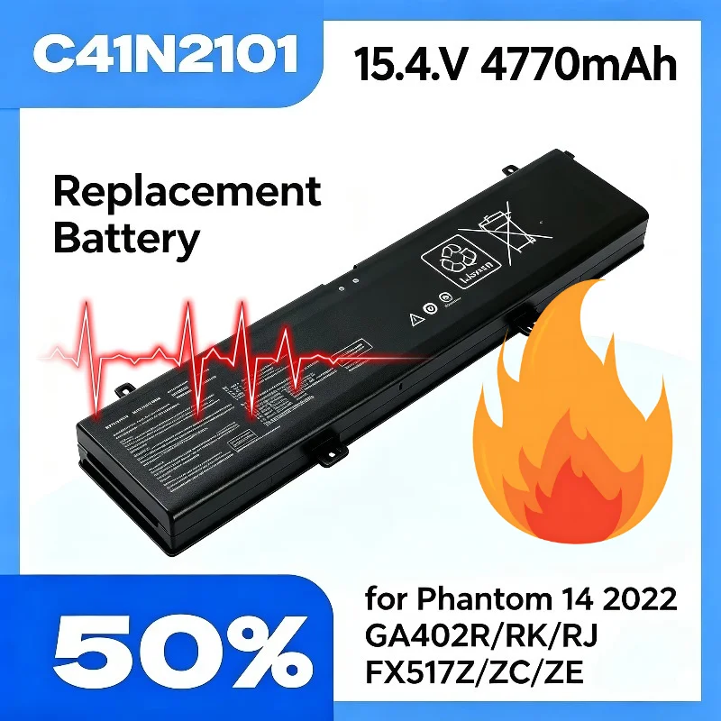 NEW C41N2101 Battery For Phantom 14 2022 GA402R/RK/RJ FX517Z/ZC/ZE 15.48V 4770mAh Laptop Batteries